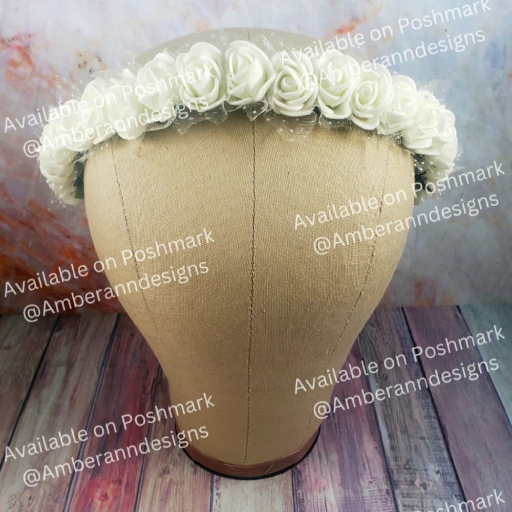 White Rose Flower Crown